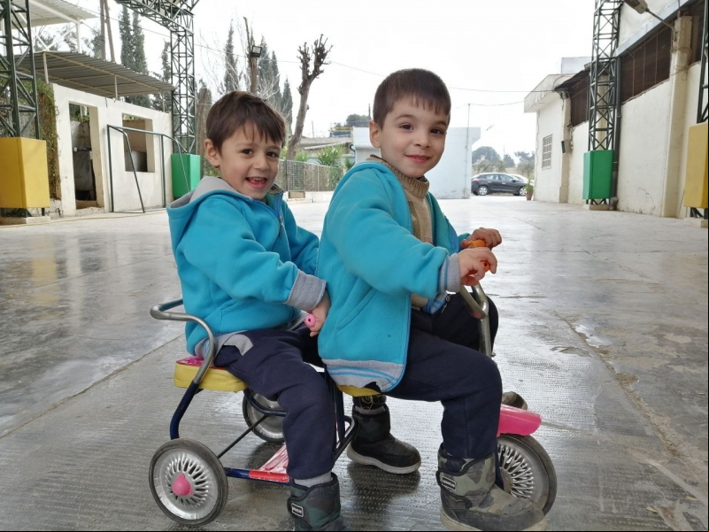 Niños sirios en Alepo. Foto Maristas Azules/Manos Unidas