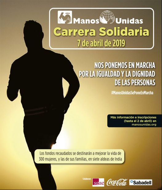 Cartel oficial de la carrera solidaria del 60 aniversario de Manos Unidas