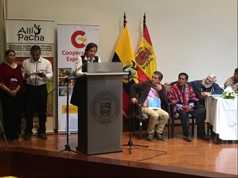 Clara Pardo, presidenta de Manos Unidas, en el acto de cierre del convenio con Ecuador. Foto Ana Pérez/Manos Unidas