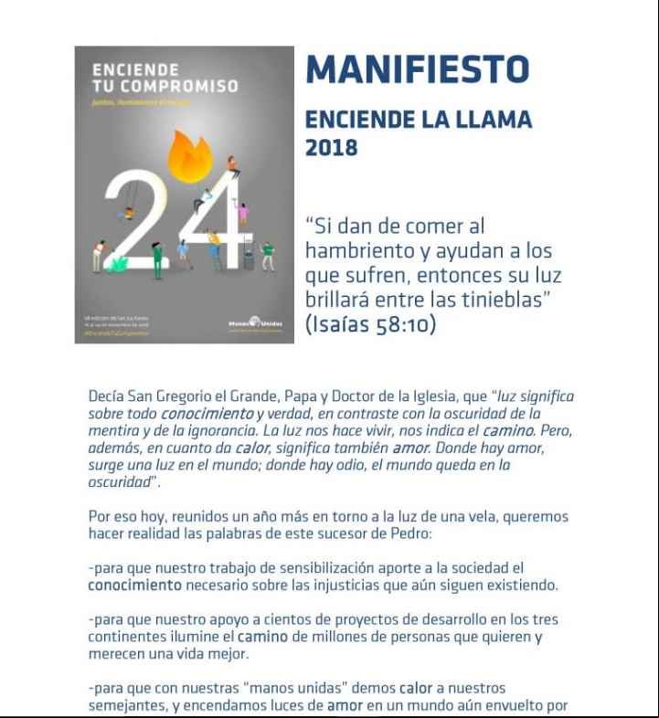 Manifiesto "Enciende la llama"