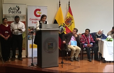 Clara Pardo, presidenta de Manos Unidas, en el acto de cierre del convenio con Ecuador. Foto Ana Pérez/Manos Unidas
